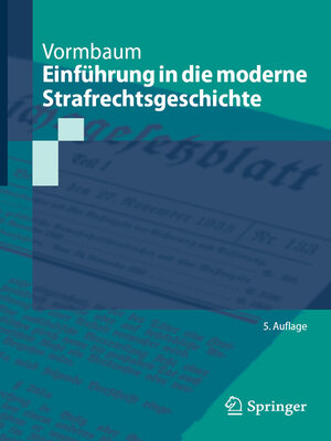 cover image of Einführung in die moderne Strafrechtsgeschichte